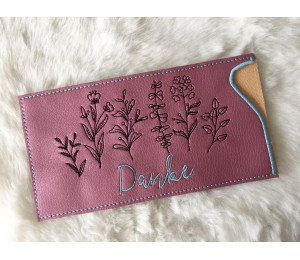 Stickdatei ITH - Hülle Botanical Art DANKE